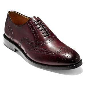 Cole Haan Kneeland Brogue Cap Toe Oxford Oxblood Red Dress Shoes Men's 10 E